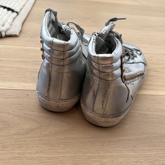 Golden Goose GGDB | NIB Studded Silver Slide Sneakers - Size IT 41 - Picture 7 of 9